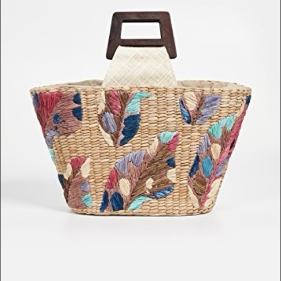 NWOT Anthropologie Aranaz  Louise Straw Tote - Picture 5 of 13